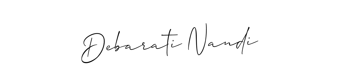 Also You can easily find your signature by using the search form. We will create Debarati Nandi name handwritten signature images for you free of cost using Allison_Script sign style. Debarati Nandi signature style 2 images and pictures png