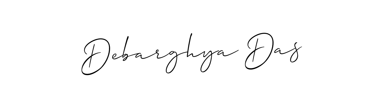 How to make Debarghya Das signature? Allison_Script is a professional autograph style. Create handwritten signature for Debarghya Das name. Debarghya Das signature style 2 images and pictures png