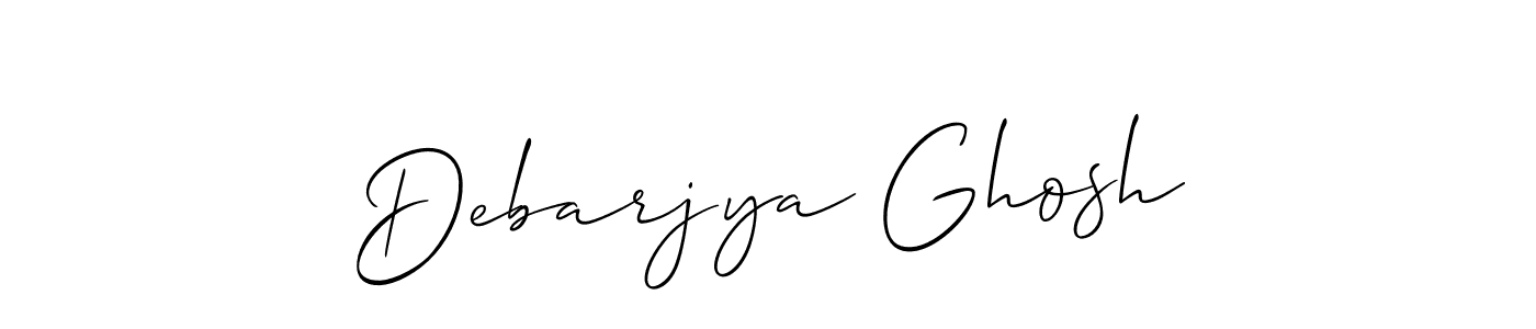 Allison_Script is a professional signature style that is perfect for those who want to add a touch of class to their signature. It is also a great choice for those who want to make their signature more unique. Get Debarjya Ghosh name to fancy signature for free. Debarjya Ghosh signature style 2 images and pictures png