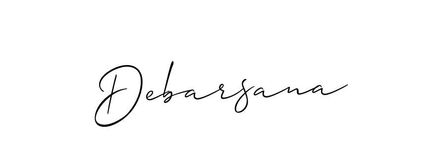Use a signature maker to create a handwritten signature online. With this signature software, you can design (Allison_Script) your own signature for name Debarsana. Debarsana signature style 2 images and pictures png