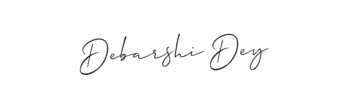 You should practise on your own different ways (Allison_Script) to write your name (Debarshi Dey) in signature. don't let someone else do it for you. Debarshi Dey signature style 2 images and pictures png