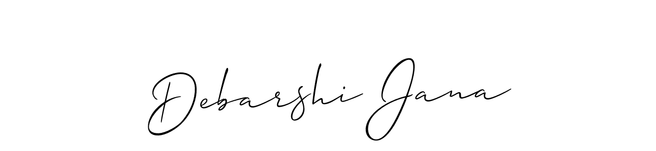 Make a short Debarshi Jana signature style. Manage your documents anywhere anytime using Allison_Script. Create and add eSignatures, submit forms, share and send files easily. Debarshi Jana signature style 2 images and pictures png