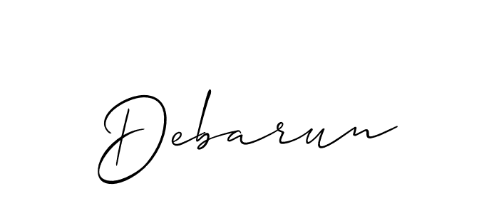 if you are searching for the best signature style for your name Debarun. so please give up your signature search. here we have designed multiple signature styles  using Allison_Script. Debarun signature style 2 images and pictures png
