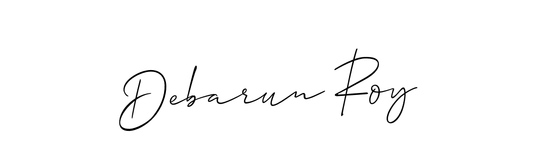 Create a beautiful signature design for name Debarun Roy. With this signature (Allison_Script) fonts, you can make a handwritten signature for free. Debarun Roy signature style 2 images and pictures png
