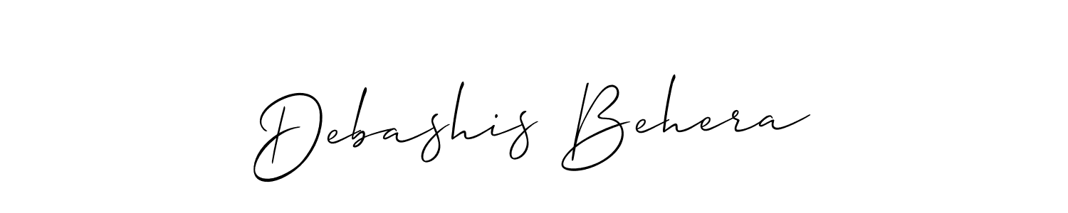 Use a signature maker to create a handwritten signature online. With this signature software, you can design (Allison_Script) your own signature for name Debashis Behera. Debashis Behera signature style 2 images and pictures png