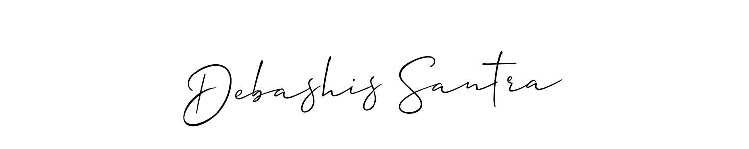 How to Draw Debashis Santra signature style? Allison_Script is a latest design signature styles for name Debashis Santra. Debashis Santra signature style 2 images and pictures png