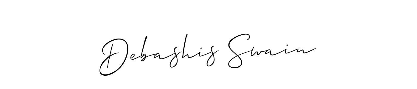 The best way (Allison_Script) to make a short signature is to pick only two or three words in your name. The name Debashis Swain include a total of six letters. For converting this name. Debashis Swain signature style 2 images and pictures png