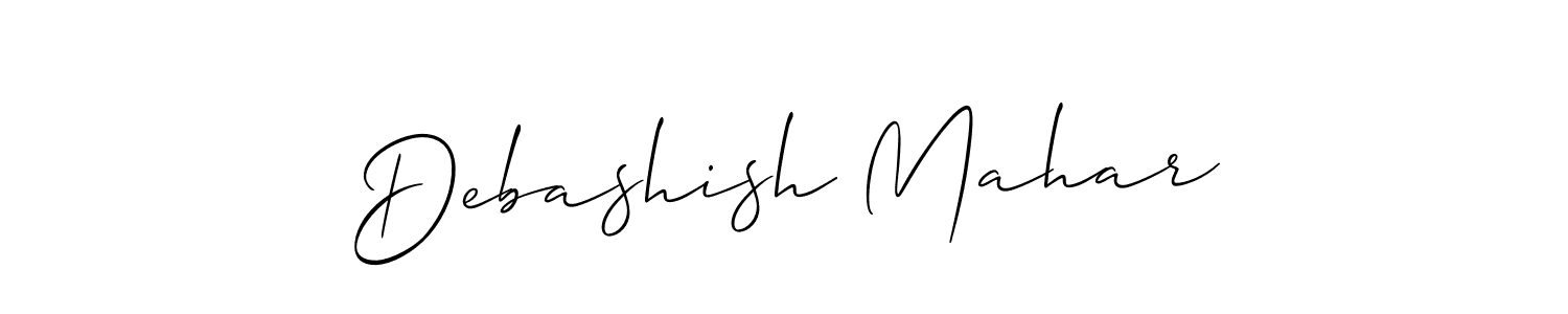 Allison_Script is a professional signature style that is perfect for those who want to add a touch of class to their signature. It is also a great choice for those who want to make their signature more unique. Get Debashish Mahar name to fancy signature for free. Debashish Mahar signature style 2 images and pictures png