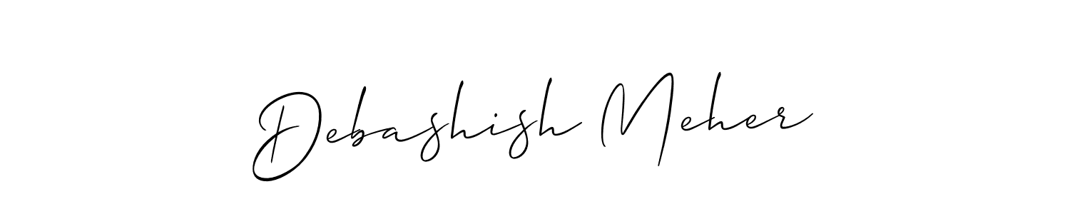 It looks lik you need a new signature style for name Debashish Meher. Design unique handwritten (Allison_Script) signature with our free signature maker in just a few clicks. Debashish Meher signature style 2 images and pictures png