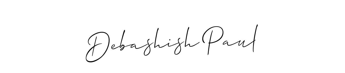 The best way (Allison_Script) to make a short signature is to pick only two or three words in your name. The name Debashish Paul include a total of six letters. For converting this name. Debashish Paul signature style 2 images and pictures png