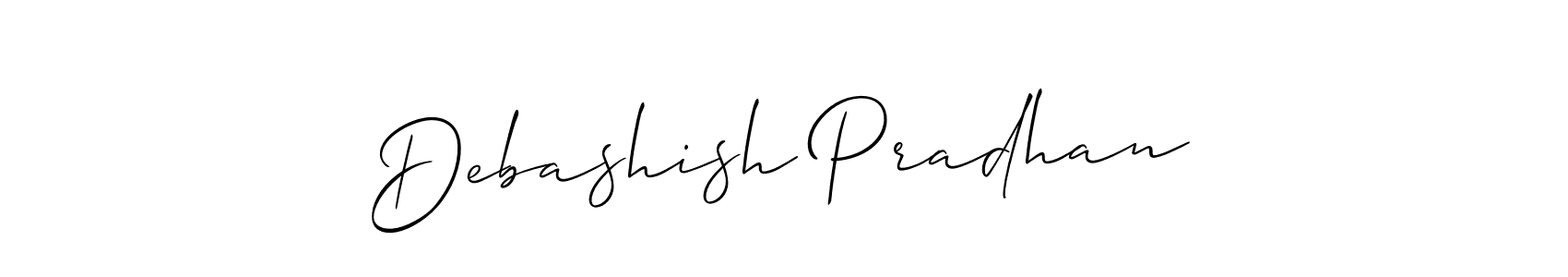 Design your own signature with our free online signature maker. With this signature software, you can create a handwritten (Allison_Script) signature for name Debashish Pradhan. Debashish Pradhan signature style 2 images and pictures png