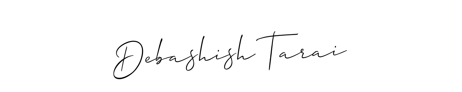 It looks lik you need a new signature style for name Debashish Tarai. Design unique handwritten (Allison_Script) signature with our free signature maker in just a few clicks. Debashish Tarai signature style 2 images and pictures png