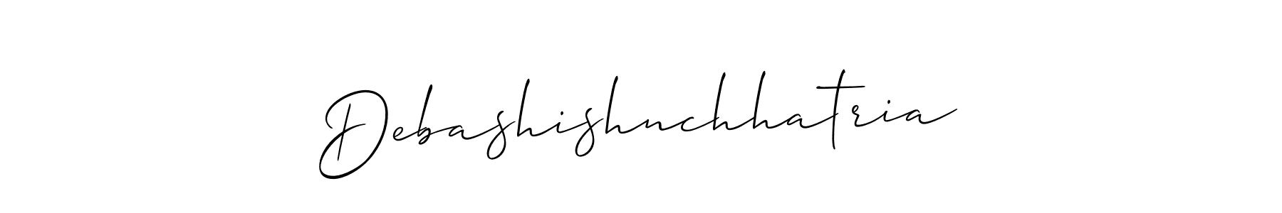 Make a short Debashishnchhatria signature style. Manage your documents anywhere anytime using Allison_Script. Create and add eSignatures, submit forms, share and send files easily. Debashishnchhatria signature style 2 images and pictures png
