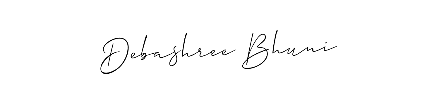 You should practise on your own different ways (Allison_Script) to write your name (Debashree Bhuni) in signature. don't let someone else do it for you. Debashree Bhuni signature style 2 images and pictures png