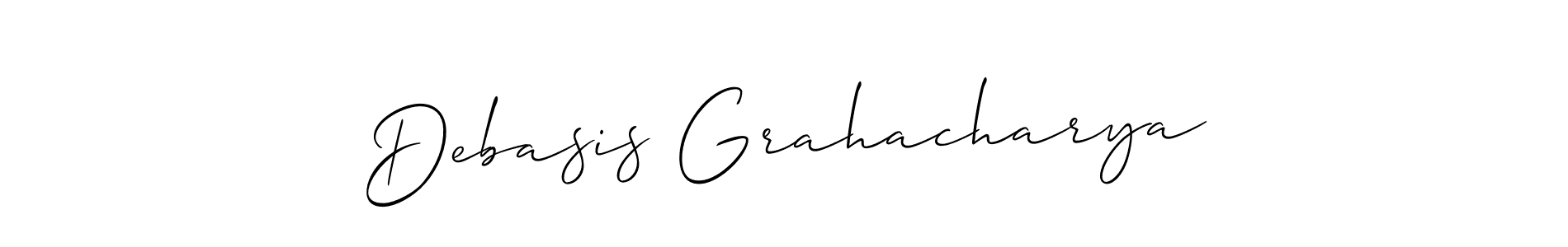 The best way (Allison_Script) to make a short signature is to pick only two or three words in your name. The name Debasis Grahacharya include a total of six letters. For converting this name. Debasis Grahacharya signature style 2 images and pictures png