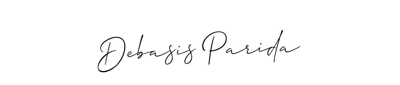 Debasis Parida stylish signature style. Best Handwritten Sign (Allison_Script) for my name. Handwritten Signature Collection Ideas for my name Debasis Parida. Debasis Parida signature style 2 images and pictures png