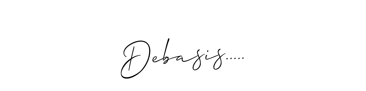 Allison_Script is a professional signature style that is perfect for those who want to add a touch of class to their signature. It is also a great choice for those who want to make their signature more unique. Get Debasis..... name to fancy signature for free. Debasis..... signature style 2 images and pictures png