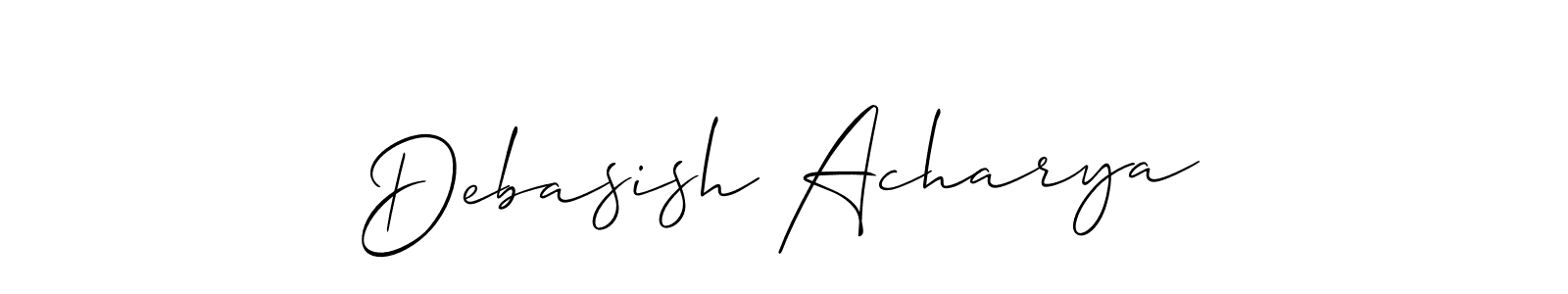 Make a beautiful signature design for name Debasish Acharya. With this signature (Allison_Script) style, you can create a handwritten signature for free. Debasish Acharya signature style 2 images and pictures png