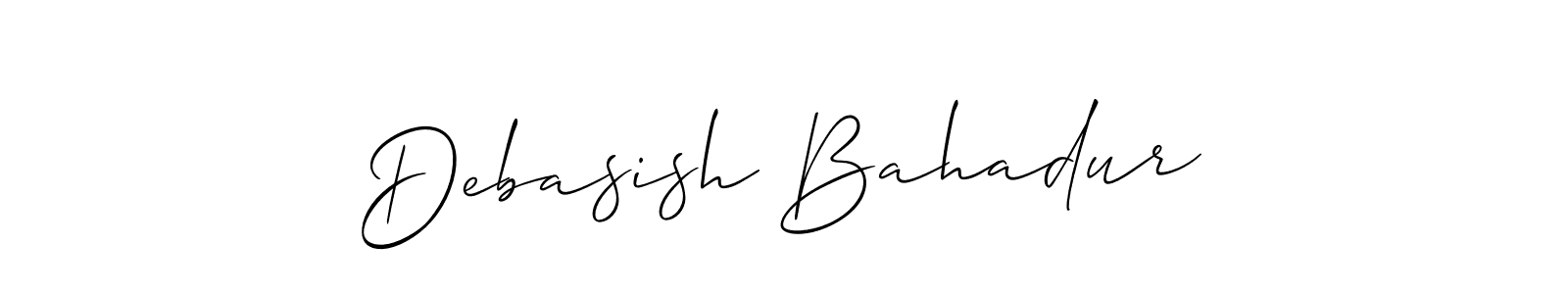 The best way (Allison_Script) to make a short signature is to pick only two or three words in your name. The name Debasish Bahadur include a total of six letters. For converting this name. Debasish Bahadur signature style 2 images and pictures png