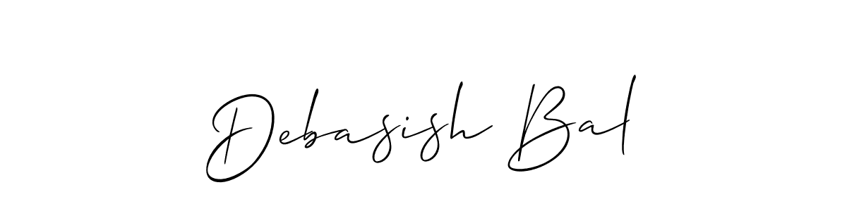 Use a signature maker to create a handwritten signature online. With this signature software, you can design (Allison_Script) your own signature for name Debasish Bal. Debasish Bal signature style 2 images and pictures png