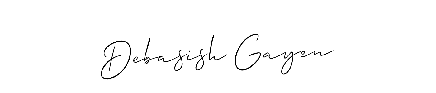 Make a beautiful signature design for name Debasish Gayen. With this signature (Allison_Script) style, you can create a handwritten signature for free. Debasish Gayen signature style 2 images and pictures png
