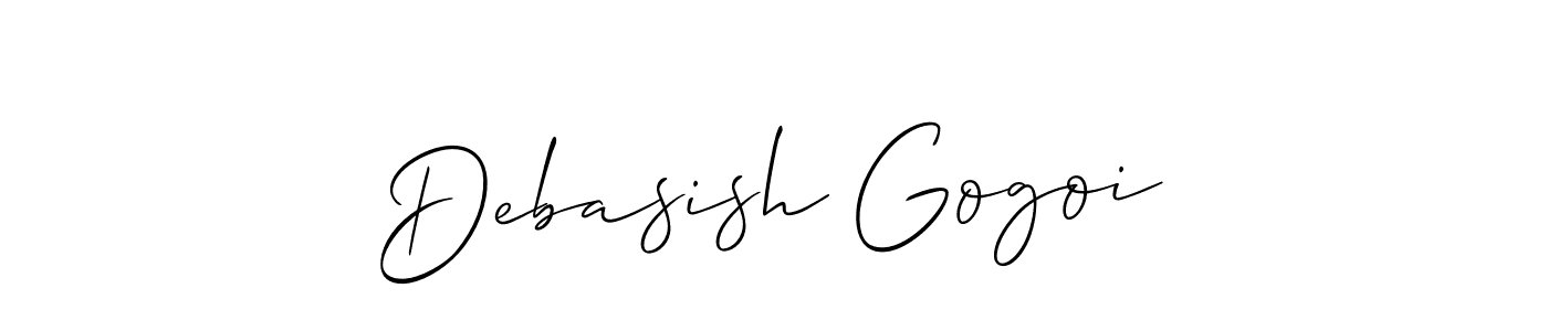 You should practise on your own different ways (Allison_Script) to write your name (Debasish Gogoi) in signature. don't let someone else do it for you. Debasish Gogoi signature style 2 images and pictures png