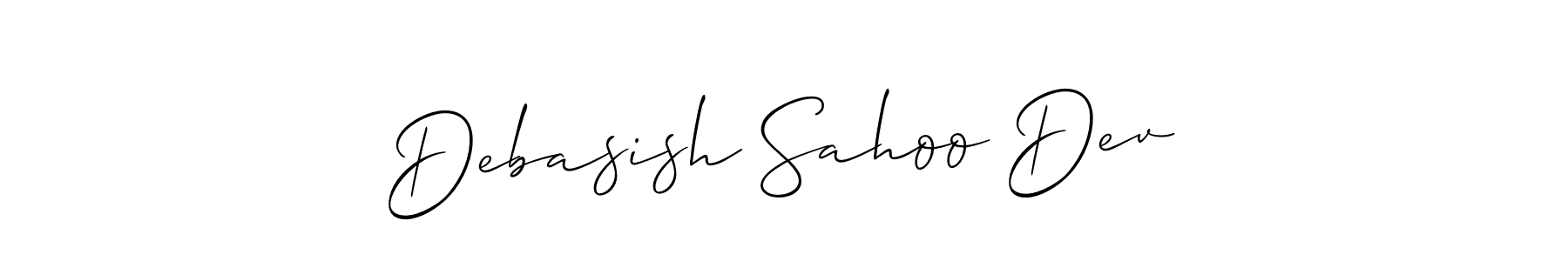 if you are searching for the best signature style for your name Debasish Sahoo Dev. so please give up your signature search. here we have designed multiple signature styles  using Allison_Script. Debasish Sahoo Dev signature style 2 images and pictures png