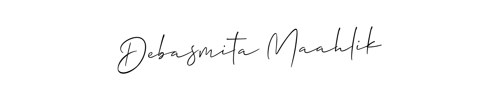 How to Draw Debasmita Maahlik signature style? Allison_Script is a latest design signature styles for name Debasmita Maahlik. Debasmita Maahlik signature style 2 images and pictures png