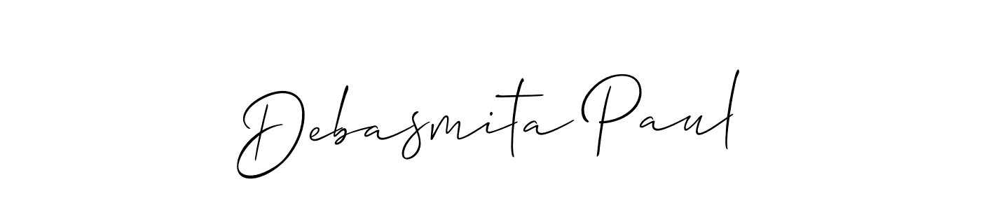 Use a signature maker to create a handwritten signature online. With this signature software, you can design (Allison_Script) your own signature for name Debasmita Paul. Debasmita Paul signature style 2 images and pictures png
