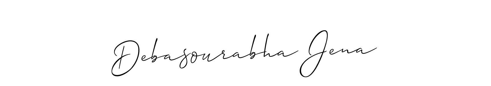 Allison_Script is a professional signature style that is perfect for those who want to add a touch of class to their signature. It is also a great choice for those who want to make their signature more unique. Get Debasourabha Jena name to fancy signature for free. Debasourabha Jena signature style 2 images and pictures png