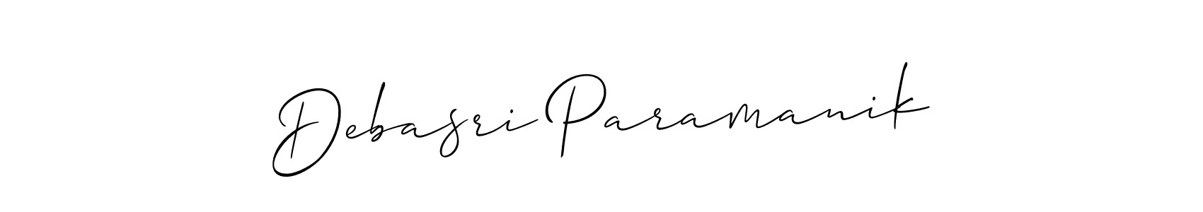 How to make Debasri Paramanik signature? Allison_Script is a professional autograph style. Create handwritten signature for Debasri Paramanik name. Debasri Paramanik signature style 2 images and pictures png