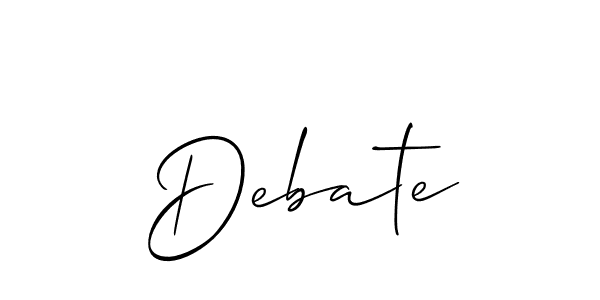 Debate stylish signature style. Best Handwritten Sign (Allison_Script) for my name. Handwritten Signature Collection Ideas for my name Debate. Debate signature style 2 images and pictures png