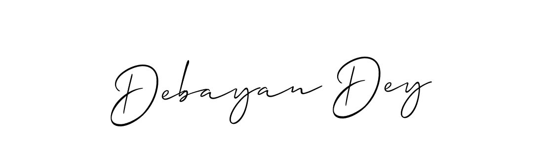 It looks lik you need a new signature style for name Debayan Dey. Design unique handwritten (Allison_Script) signature with our free signature maker in just a few clicks. Debayan Dey signature style 2 images and pictures png