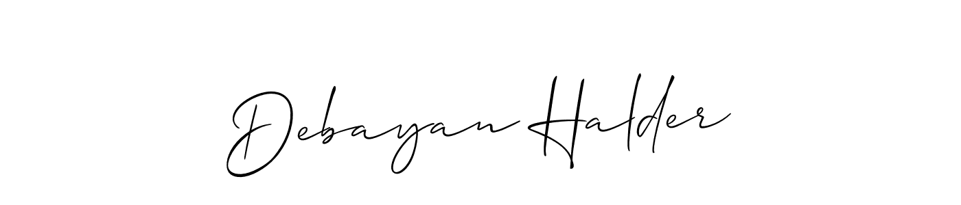 You should practise on your own different ways (Allison_Script) to write your name (Debayan Halder) in signature. don't let someone else do it for you. Debayan Halder signature style 2 images and pictures png