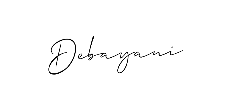Use a signature maker to create a handwritten signature online. With this signature software, you can design (Allison_Script) your own signature for name Debayani. Debayani signature style 2 images and pictures png