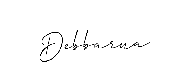 Make a beautiful signature design for name Debbarua. With this signature (Allison_Script) style, you can create a handwritten signature for free. Debbarua signature style 2 images and pictures png