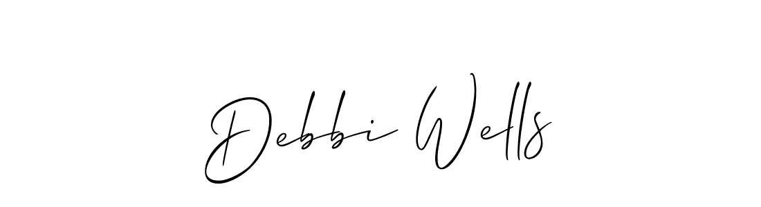 Make a beautiful signature design for name Debbi Wells. With this signature (Allison_Script) style, you can create a handwritten signature for free. Debbi Wells signature style 2 images and pictures png