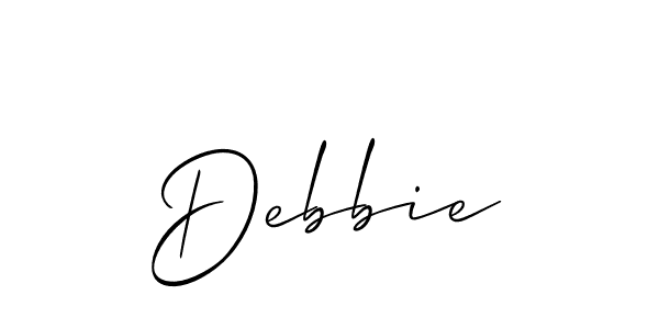 Allison_Script is a professional signature style that is perfect for those who want to add a touch of class to their signature. It is also a great choice for those who want to make their signature more unique. Get Debbie name to fancy signature for free. Debbie signature style 2 images and pictures png