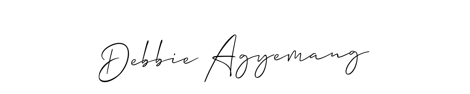 Create a beautiful signature design for name Debbie Agyemang. With this signature (Allison_Script) fonts, you can make a handwritten signature for free. Debbie Agyemang signature style 2 images and pictures png