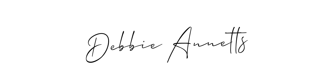 Design your own signature with our free online signature maker. With this signature software, you can create a handwritten (Allison_Script) signature for name Debbie Annetts. Debbie Annetts signature style 2 images and pictures png