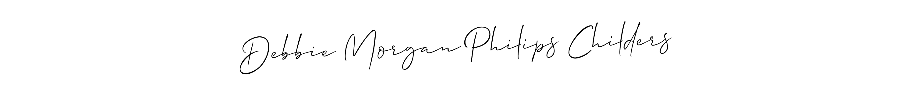 Create a beautiful signature design for name Debbie Morgan Philips Childers. With this signature (Allison_Script) fonts, you can make a handwritten signature for free. Debbie Morgan Philips Childers signature style 2 images and pictures png