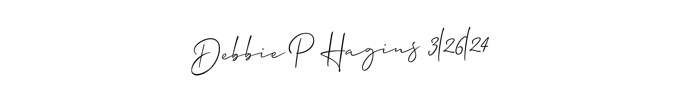 Also You can easily find your signature by using the search form. We will create Debbie P Hagins 3l26l24 name handwritten signature images for you free of cost using Allison_Script sign style. Debbie P Hagins 3l26l24 signature style 2 images and pictures png