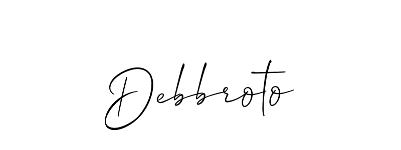 How to make Debbroto signature? Allison_Script is a professional autograph style. Create handwritten signature for Debbroto name. Debbroto signature style 2 images and pictures png