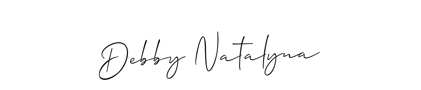 Use a signature maker to create a handwritten signature online. With this signature software, you can design (Allison_Script) your own signature for name Debby Natalyna. Debby Natalyna signature style 2 images and pictures png