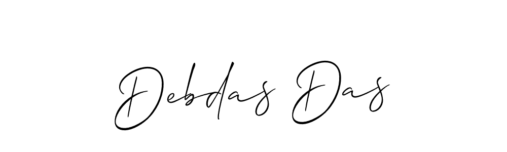 The best way (Allison_Script) to make a short signature is to pick only two or three words in your name. The name Debdas Das include a total of six letters. For converting this name. Debdas Das signature style 2 images and pictures png