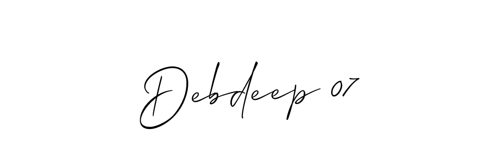 Make a short Debdeep 07 signature style. Manage your documents anywhere anytime using Allison_Script. Create and add eSignatures, submit forms, share and send files easily. Debdeep 07 signature style 2 images and pictures png