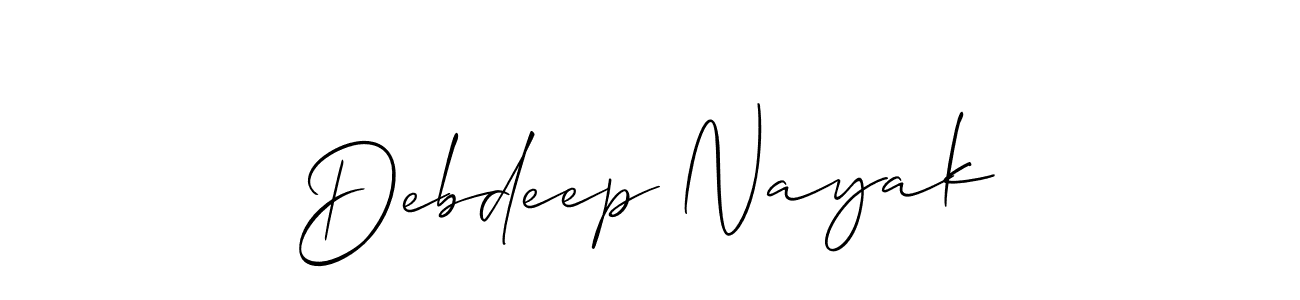 How to make Debdeep Nayak signature? Allison_Script is a professional autograph style. Create handwritten signature for Debdeep Nayak name. Debdeep Nayak signature style 2 images and pictures png