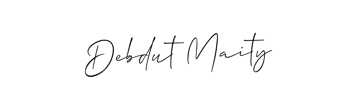 Debdut Maity stylish signature style. Best Handwritten Sign (Allison_Script) for my name. Handwritten Signature Collection Ideas for my name Debdut Maity. Debdut Maity signature style 2 images and pictures png