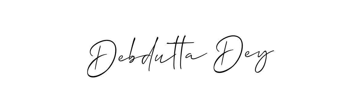 if you are searching for the best signature style for your name Debdutta Dey. so please give up your signature search. here we have designed multiple signature styles  using Allison_Script. Debdutta Dey signature style 2 images and pictures png