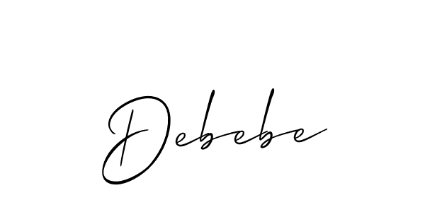 Make a beautiful signature design for name Debebe. With this signature (Allison_Script) style, you can create a handwritten signature for free. Debebe signature style 2 images and pictures png